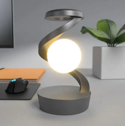 rotating Lunar Glow Lamp with Wireless Charging